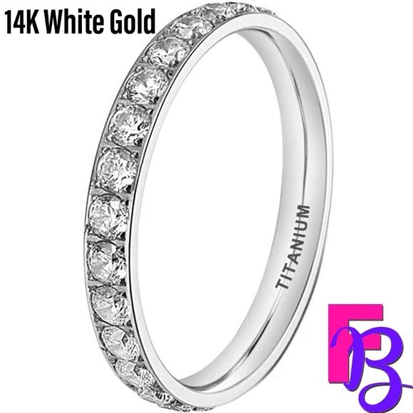 *NEW!* 3MM Rose, Yellow or White Gold Anniversary/Eternity Band - Picture 7 of 14